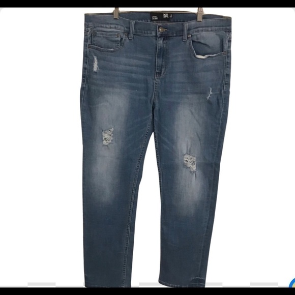 RSQ London skinny jeans 38 x 32 distress factory distressed - Picture 1 of 5